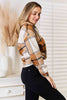 Double Take Plaid Print Dropped Shoulder Shirt-Trendsi-SatinBoutique