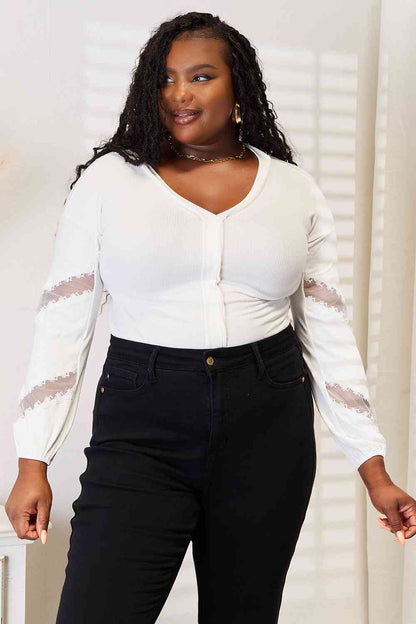 Double Take V-Neck Dropped Shoulder Blouse-Trendsi-White-XL-SatinBoutique