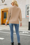 Трендовий светр із запущеними плечима з круглим вирізом