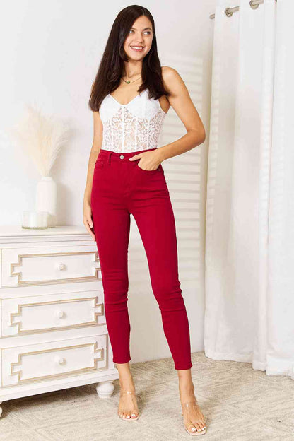 Judy Blue Full Size High Waist Tummy Control Skinny Jeans-Trendsi-SatinBoutique