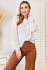 Double Take Eyelet Dropped Shoulder Round Neck Blouse, Also Plus sizes-Trendsi-SatinBoutique