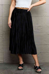 Ninexis Accordion Pleated Flowy Midi Skirt-Trendsi-Black-One Size-SatinBoutique