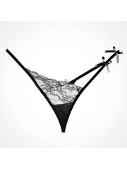 Pixie, Delicate g-string with lace front panel, and a hint of lace - Pixie G-String with lace front panel