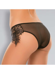 lavish & lacen Dreamy crotchless mesh panty in Black - Panty