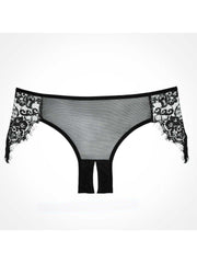 lavish & lacen Dreamy crotchless mesh panty in Black - Panty