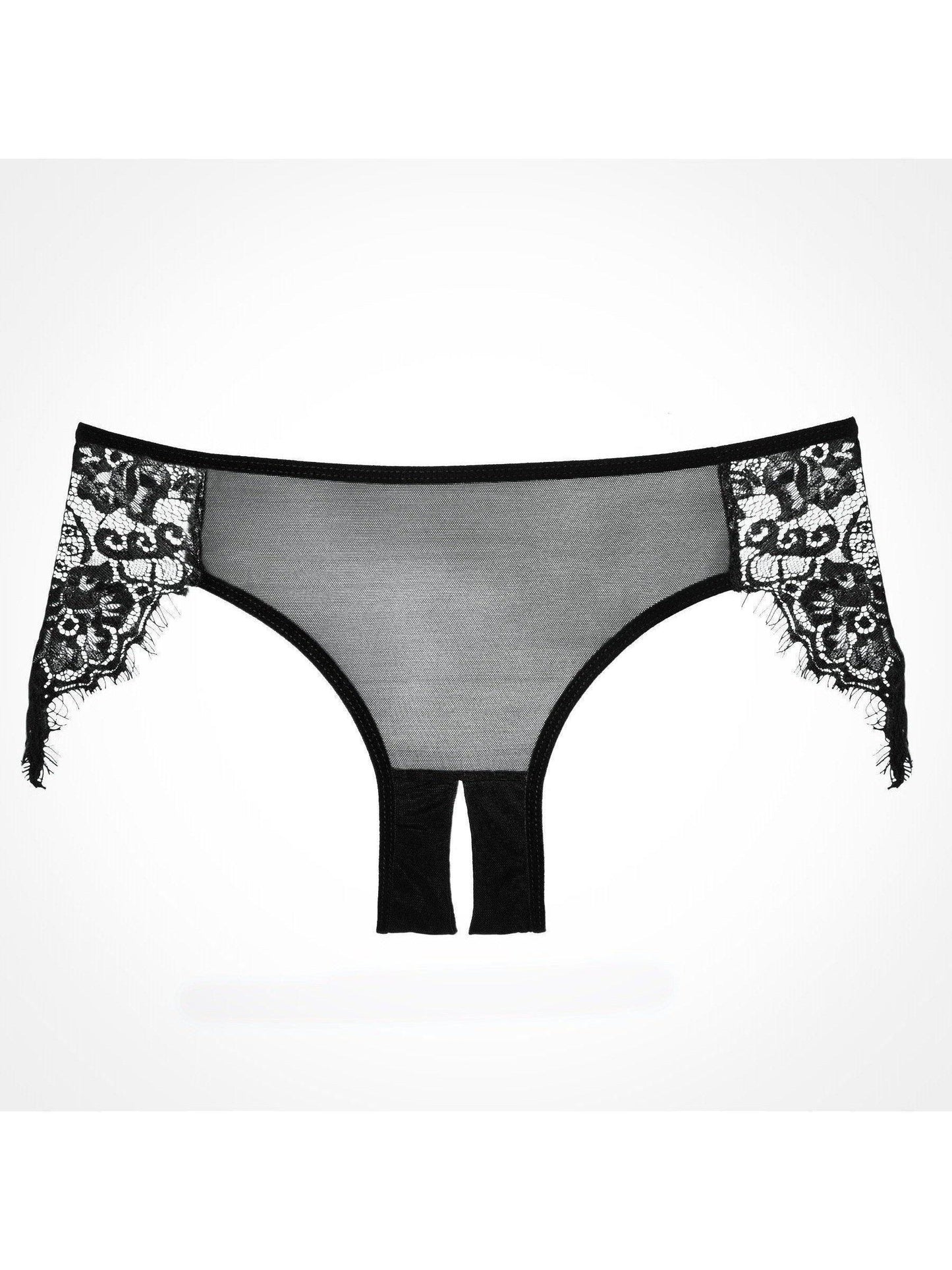 Adore A1007 Women's Lavish and Lace Panty, Dreamy Crotchless Mesh Allure Lingerie