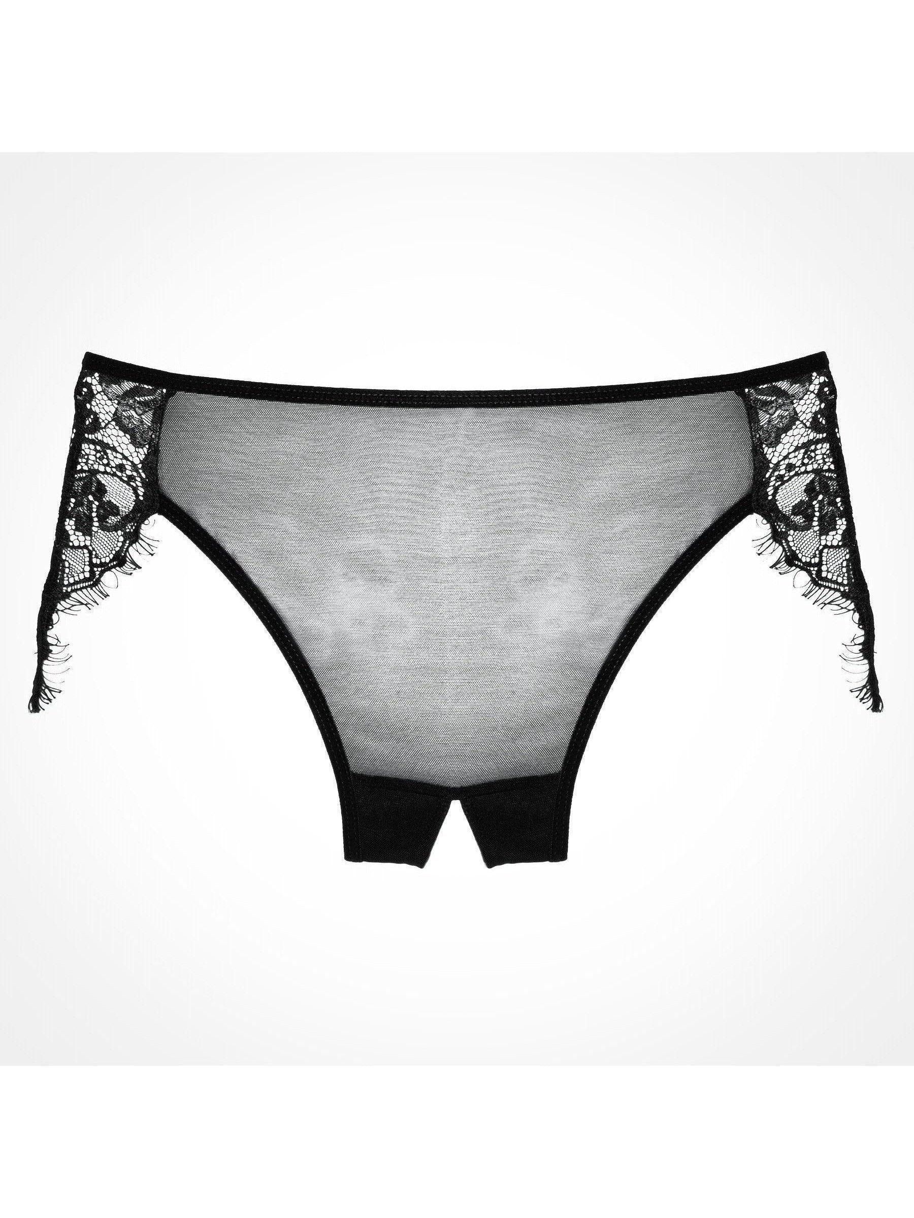 Adore A1007 Women's Lavish and Lace Panty, Dreamy Crotchless Mesh Allure Lingerie