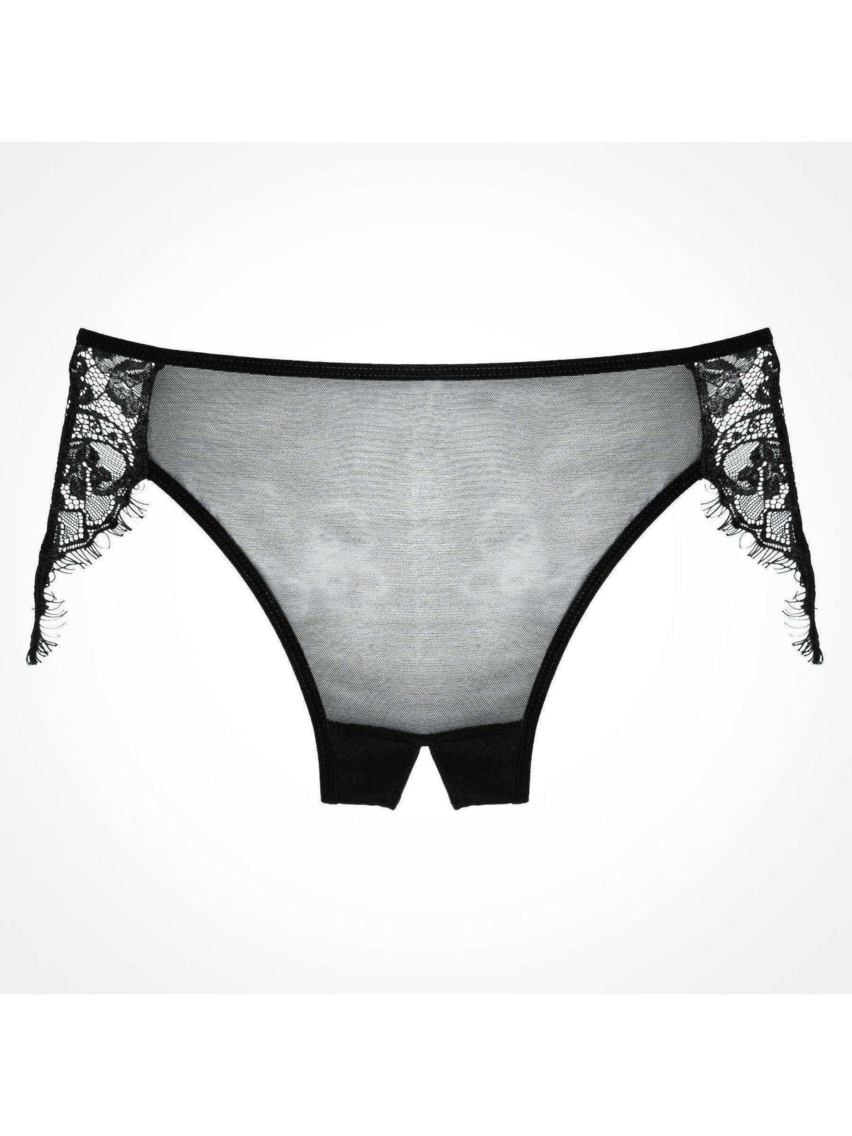 lavish & lacen Dreamy crotchless mesh panty in Black - Panty