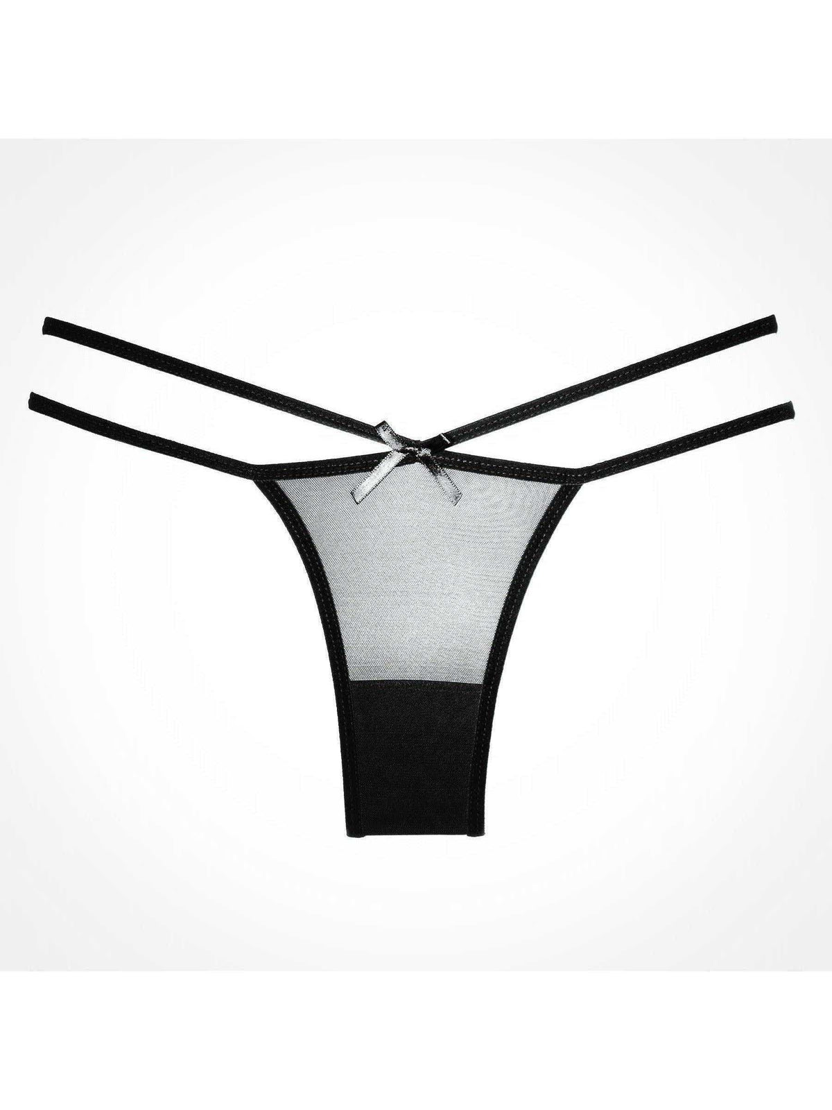 Naughty Vanilla Panty, Deliciously cheeky sheer panty with dainty hip-hugging bands - Panty