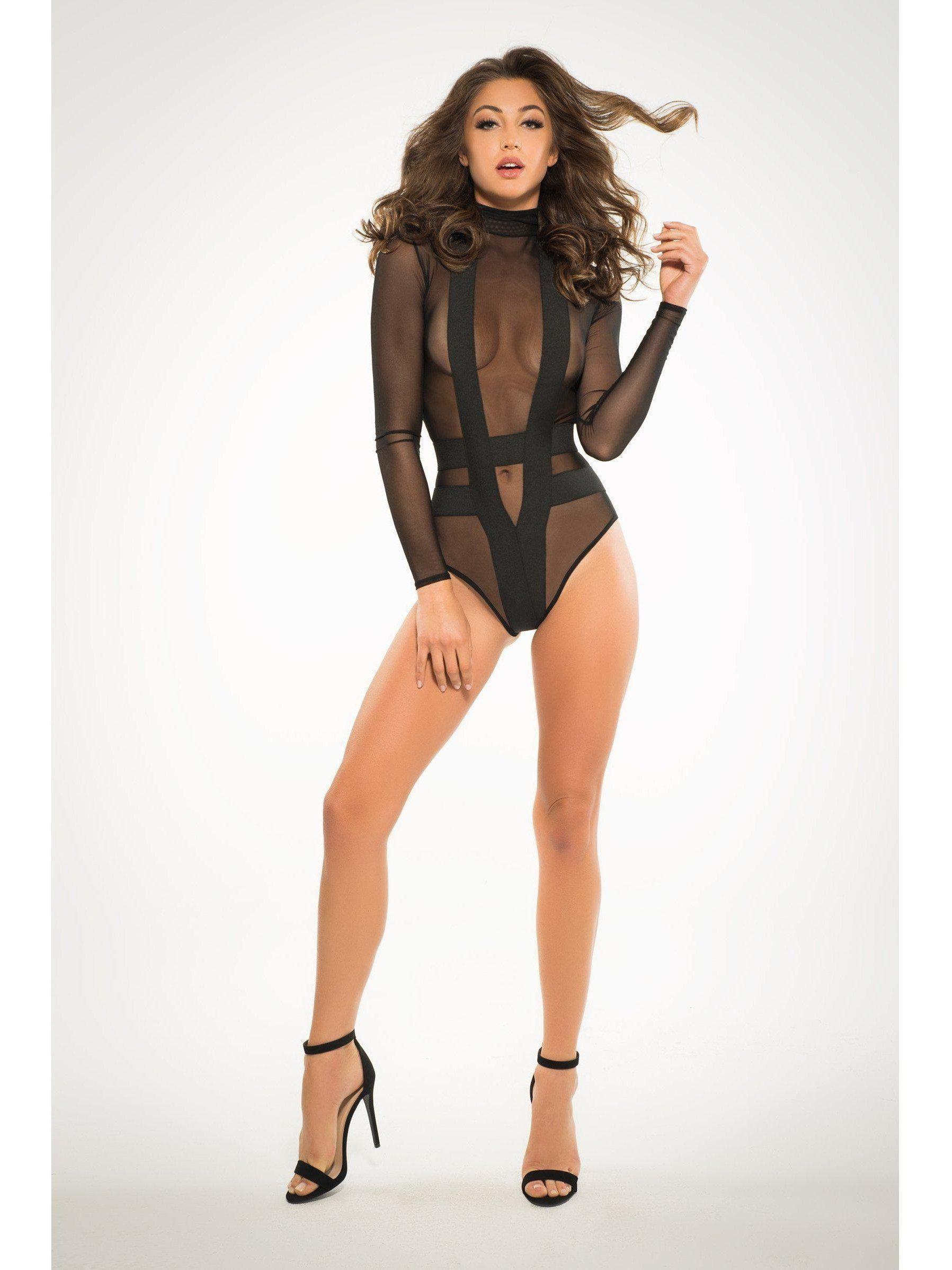 seductively sheer & cheeky body - Large