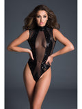 Adore A1032 Women's  Sleeveless Sequins and Sheer High Neck Bodysuit Allure Lingerie