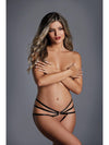 Adore A1110B Because you are the Only One…Fully open strappy panty-Pixie G-String with lace front panel-Allure Lingerie-Black-O/S-SatinBoutique