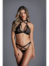 Adore A1116B The Sweetest…Strappy Lace Bra & Panty Set-Pixie G-String with lace front panel-Allure Lingerie-Black-O/S-SatinBoutique