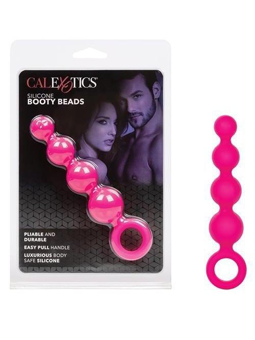 Calexotics Silicone Booty Beads - Pink-Butt plug-SatinBoutique -SatinBoutique