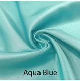 Custom made FITTED SHEET of Silky Lingerie Satin, Queen, and Full-BEDDING-Satin Boutique-Aqua Blue-Queen-SatinBoutique