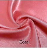 Custom made FITTED SHEET of Silky Lingerie Satin, Queen, and Full-BEDDING-Satin Boutique-Coral-Queen-SatinBoutique