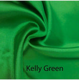 Custom made FITTED SHEET of Silky Lingerie Satin, Queen, and Full-BEDDING-Satin Boutique-Kelly Green-Queen-SatinBoutique