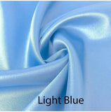 Custom made FITTED SHEET of Silky Lingerie Satin, Queen, and Full-BEDDING-Satin Boutique-Light Blue-Full-SatinBoutique