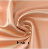 Custom made FITTED SHEET of Silky Lingerie Satin, Queen, and Full-BEDDING-Satin Boutique-Peach-Queen-SatinBoutique