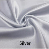 Custom made FITTED SHEET of Silky Lingerie Satin, Queen, and Full-BEDDING-Satin Boutique-Silver-Queen-SatinBoutique