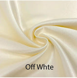 Зробленая на заказ ПАРАСЦІНА з шаўкавістай бялізны з атласа, каралевы і поўнай ПАСЦЕЛЬНАЙ БІДЫНЫ-Satin Boutique-Off White-Full-SatinBoutique