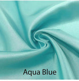 Custom made FITTED SHEET of Silky Lingerie Satin, Twin, and Twin XL-BEDDING-Satin Boutique-Aqua Blue-Twin-SatinBoutique