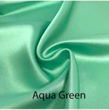 Custom made FITTED SHEET of Silky Lingerie Satin, Twin, and Twin XL-BEDDING-Satin Boutique-Aqua Green-Twin-SatinBoutique