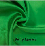 Custom made FITTED SHEET of Silky Lingerie Satin, Twin, and Twin XL-BEDDING-Satin Boutique-Kelly Green-Twin-SatinBoutique