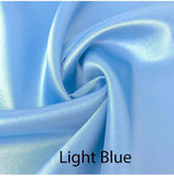 Custom made FITTED SHEET of Silky Lingerie Satin, Twin, and Twin XL-BEDDING-Satin Boutique-Light Blue-Twin XL-SatinBoutique