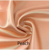 Custom made FITTED SHEET of Silky Lingerie Satin, Twin, and Twin XL-BEDDING-Satin Boutique-Peach-Twin-SatinBoutique