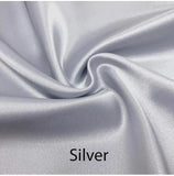 Custom made FITTED SHEET of Silky Lingerie Satin, Twin, and Twin XL-BEDDING-Satin Boutique-Silver-Twin-SatinBoutique
