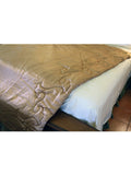 Custom Made Factory Sample Comforter of Gold Lingerie Satin, Queen Size-BEDDING-Satin Boutique-SatinBoutique