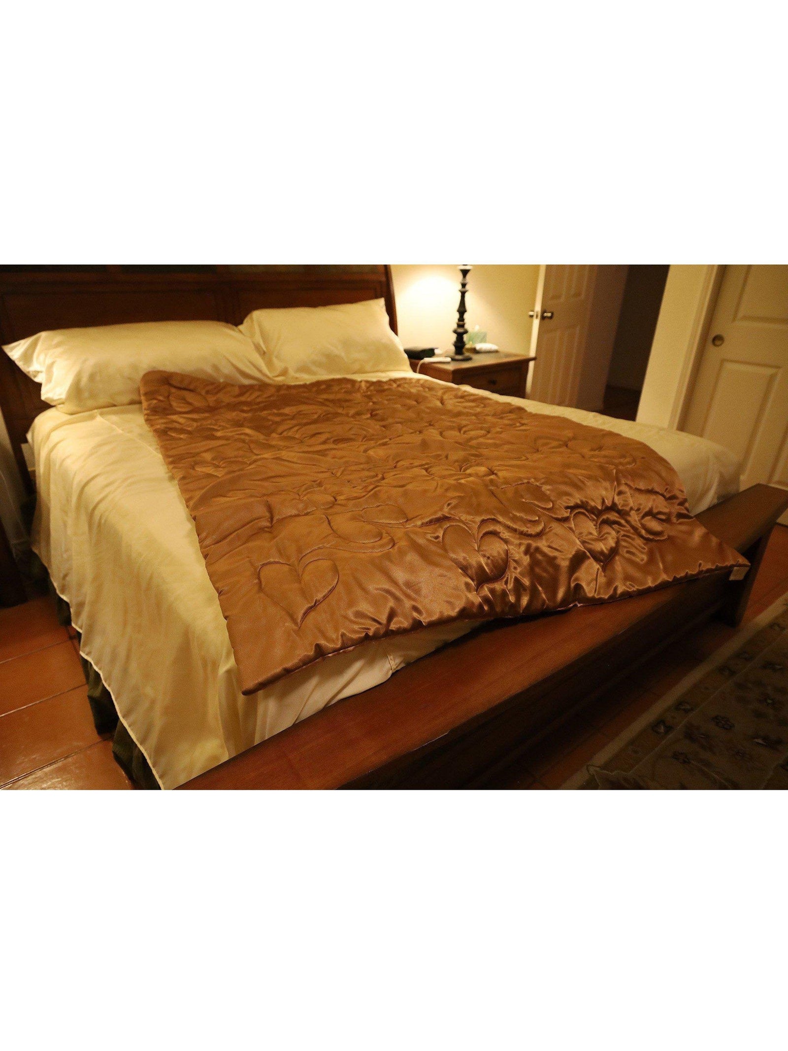 Custom Made Factory Sample Comforter of Lingerie Satin, Twin Size-BEDDING-Satin Boutique-SatinBoutique