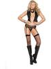 Elegant Moments  EM-1191 Fishnet garter belt with matching panty Elegant Moments