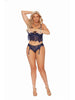 Elegant Moments EM-30043X Eyelash Lace Cami Top Set-Cami Set-Elegant Moments-1X-Midnight Blue-SatinBoutique