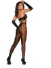 Elegant Moments EM-82262 Crochet Bodystocking with Gloves-Bodystocking-Elegant Moments-O/S-Black-SatinBoutique