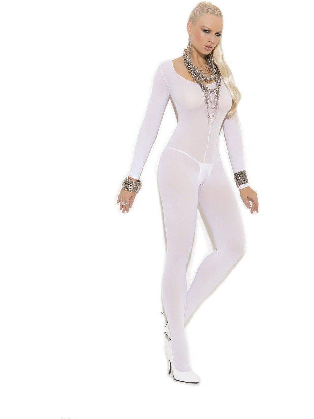 Elegant Moments EM-1606 Opaque Long Sleeve Crotch Bodystocking Also in plus size Elegant Moments