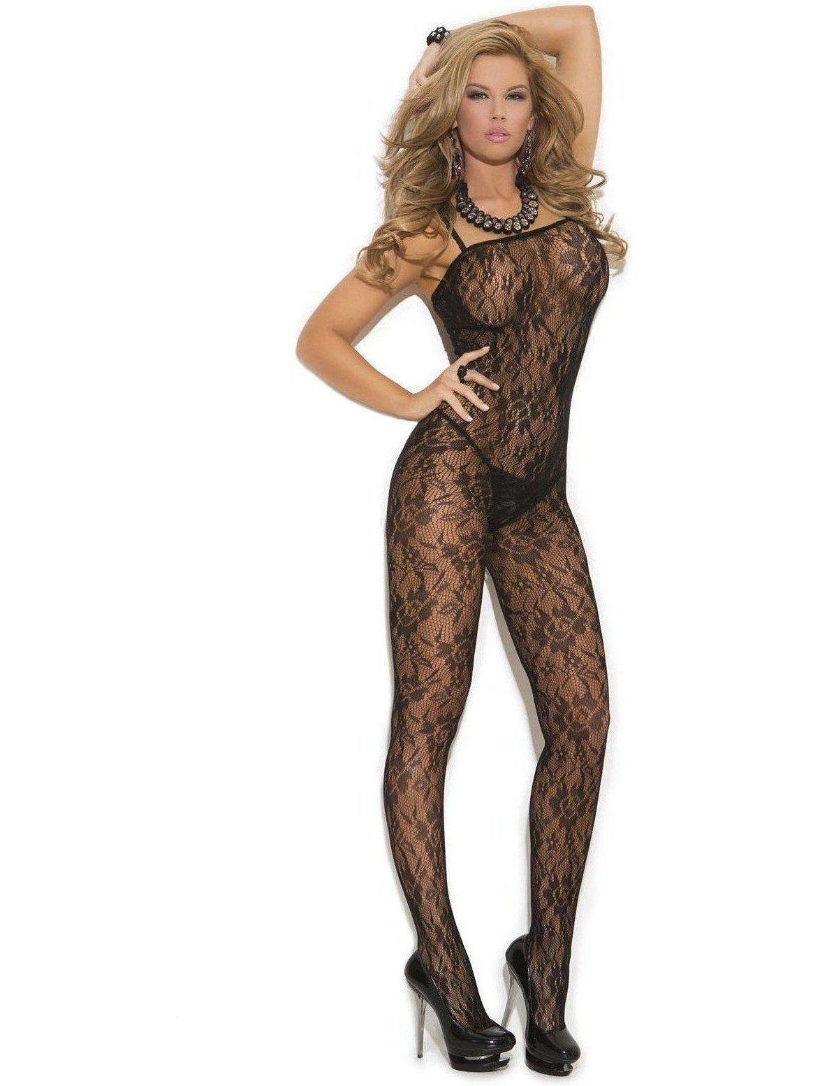 Elegant Moments EM-1610 Lace Bodystocking with open crotch also in plus size Elegant Moments