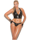 Elegant Moments EM-L4113X Leather Zip Front Halter Top Plus Sizes Elegant Moments, Leather