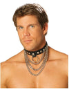 Elegant Moments EM-L9149 Leather collar with chains and O ring Elegant Moments