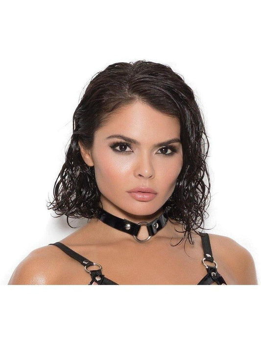 Elegant Moments EM-V9813 Vinyl Choker with O Ring Elegant Moments, Leather