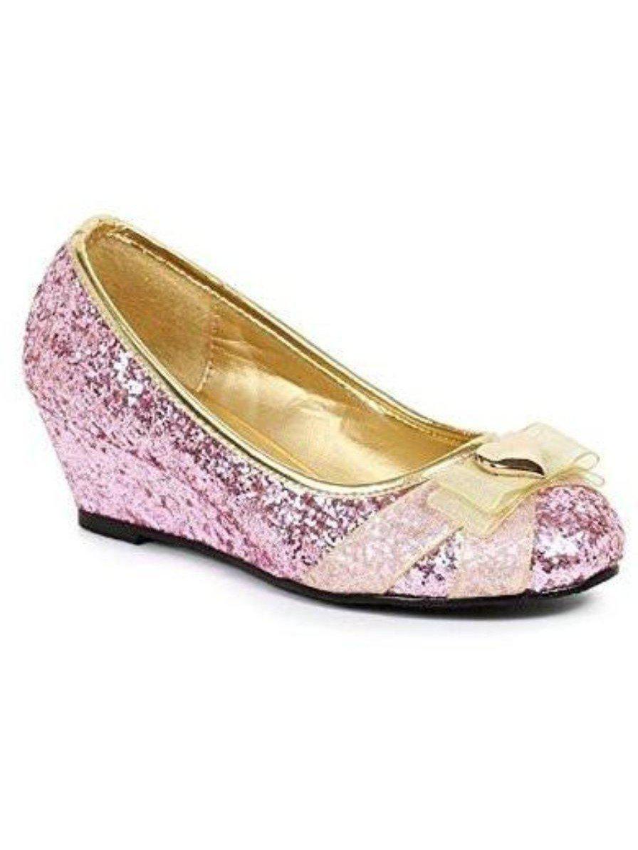 Ellie Shoe E-171-PRINCESS 1 "Heel Children Glitter Princess Shoe með hjartaskreytingum. Ellie Shoes