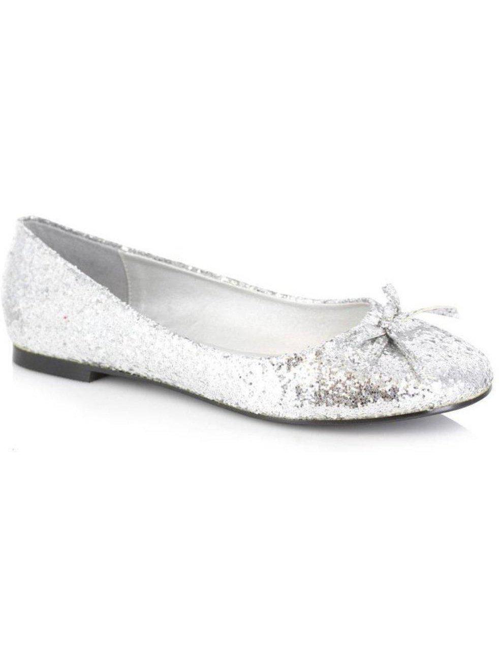 Ellie Shoes E-016-Mila-G Adult Glitter Flat With Bow Ellie Shoes