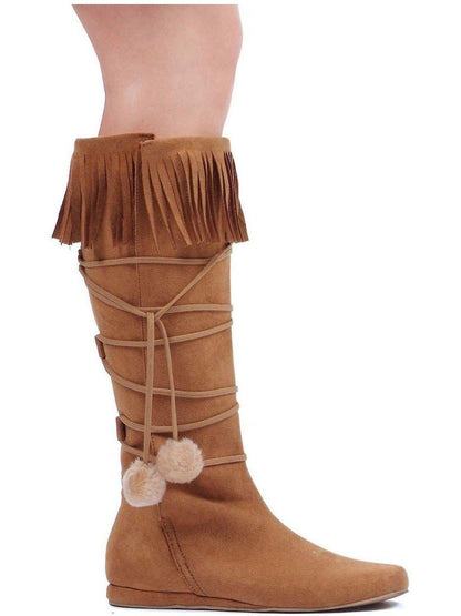 Ellie Shoes E-103-Dakota 1 Heel Boot with fringe and poms Ellie Shoes