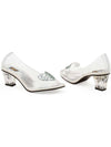 Ellie Shoes E-212-Ariel 2 Heel Clear Slipper med Silver Glitter Heart Ellie Shoes