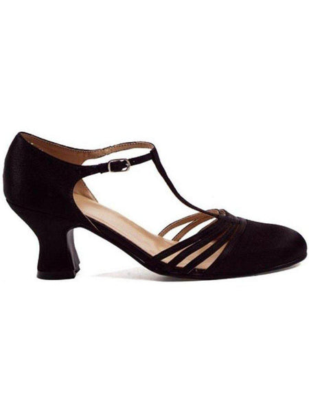Ellie Shoes 254-Lucille Women's Satin Dance Shoes with 2.5" Heel in Black, Sizes 6-12 Ellie Shoes