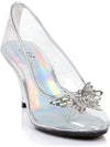 Ellie Shoes E-305-Cinder 3 Heel Clear Pump with Butterfly Ellie Shoes