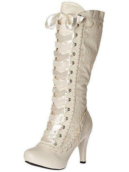 Ellie Shoes 414-MARY 4" Heel Victorian Style Boots - Elegant Black, Brown, White Options Ellie Shoes