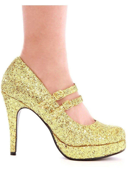 Ellie Shoes E-421-Jane-G 4 Double Strap Glitter Mary Jane Ellie Shoes