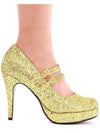 Mga Sapatos ng Ellie E-421-Jane-G 4 Double Strap Glitter Mary Jane Ellie Shoes